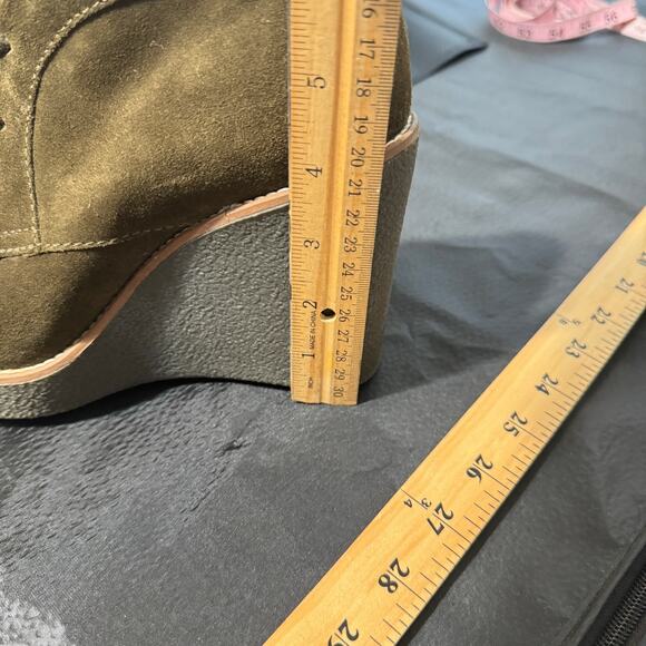 Aquatalia Vianna Weatherproof Olive Green Wedge Bootie Size 7 - Picture 10 of 10